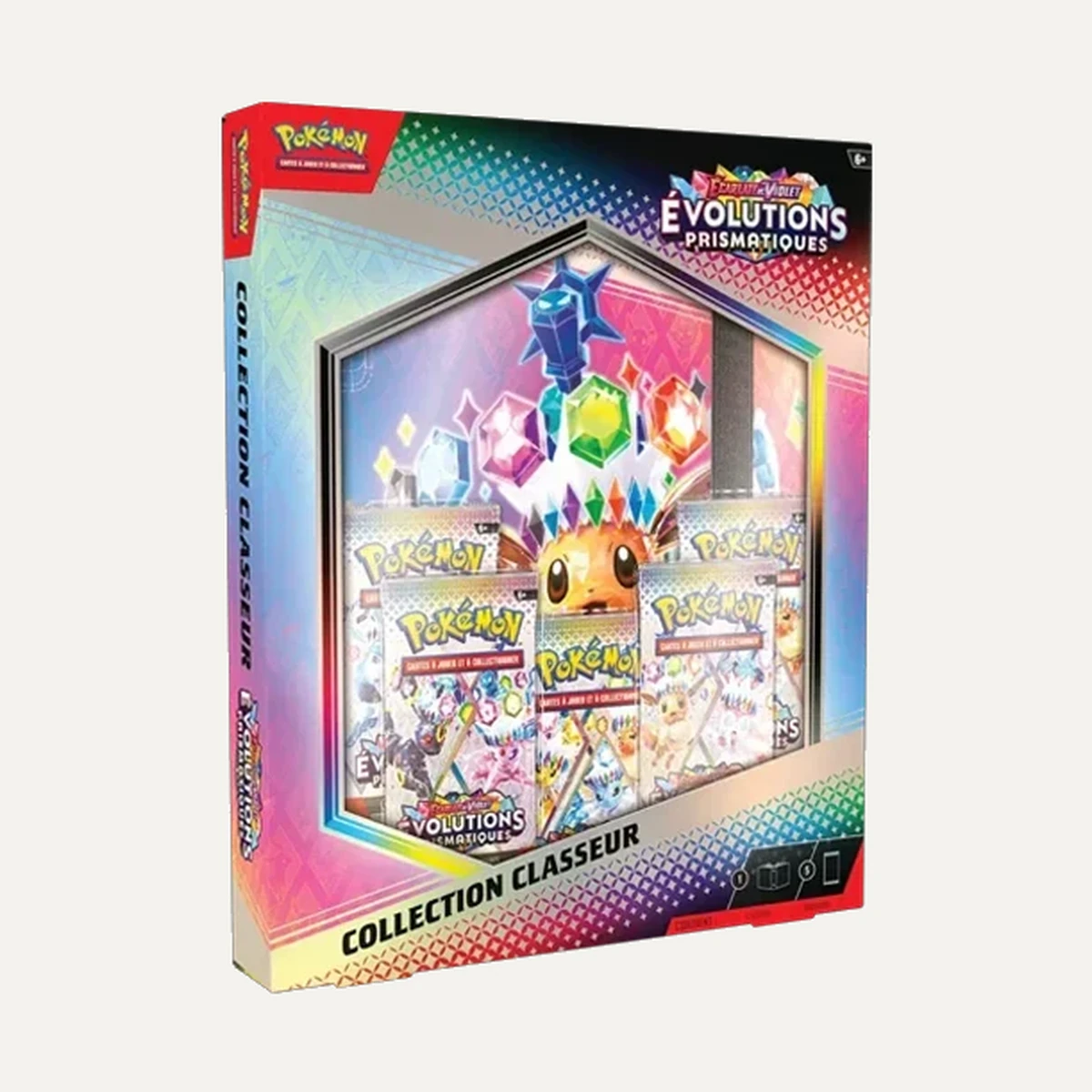 Coffret 5 boosters et classeur EV8.5 Ecarlate et Violet Evolutions Prismatiques