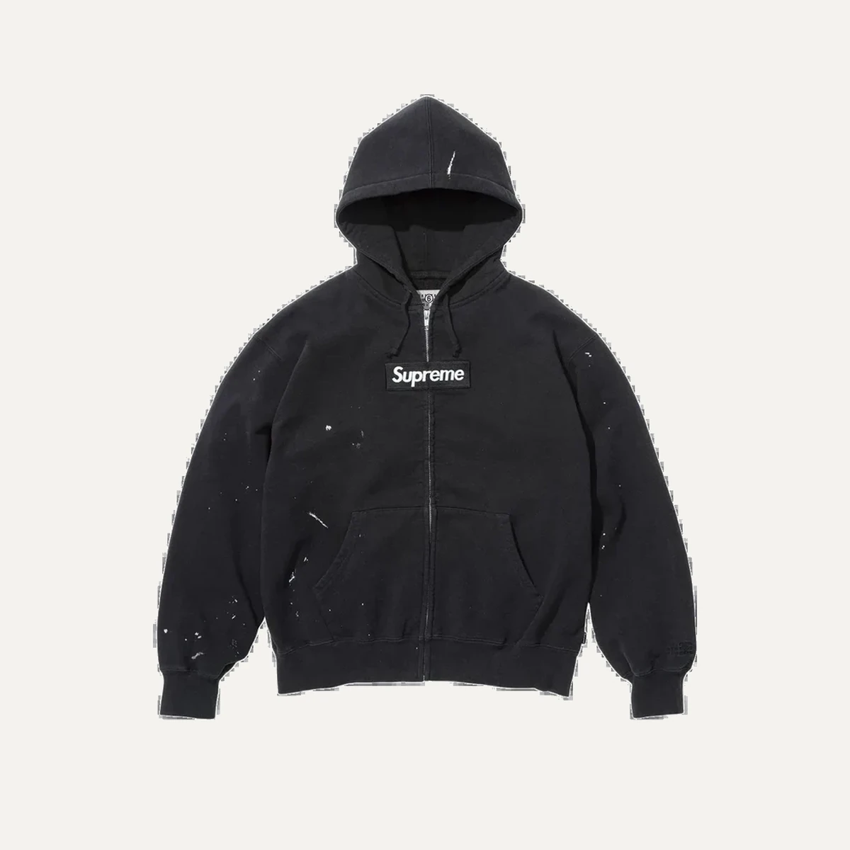 Supreme MM6 Maison Margiela Box Logo Zip Up Hooded Sweatshirt Black