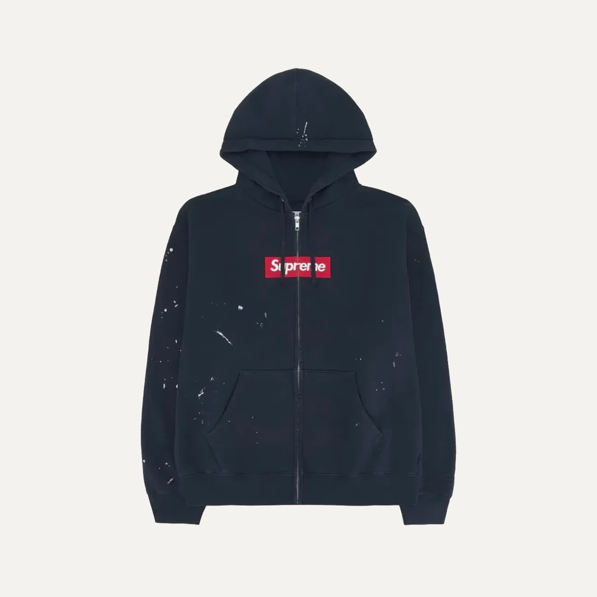 Supreme MM6 Maison Margiela Box Logo Zip Up Hooded Sweatshirt Navy